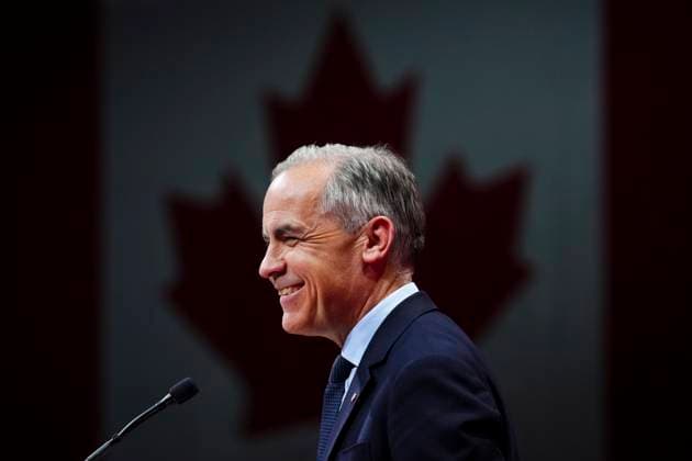 April 29, 2025, Ottawa, Ontario, Canada: Canadian Prime Minister MARK CARNEY addresses supporters at Liberal campaign headquarters in Ottawa. The former central banker successfully convinced voters that he was the right candidate to confront President Trump’s trade war and threats to annex the country. Ottawa Canada  - ZUMAc35_ 20250429_zaf_c35_007 Copyright: xSeanxKilpatrickx