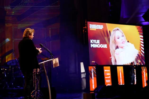 APRA MUSIC AWARDS 2025, Richard Wilkins on stage during the 2025 APRA Music Awards at Melbourne Town Hall in Melbourne, Wednesday, April 30, 2025. ( NO ARCHIVING MELBOURNE VICTORIA AUSTRALIA  Copyright: xCONxCHRONISx 20250430182901444201