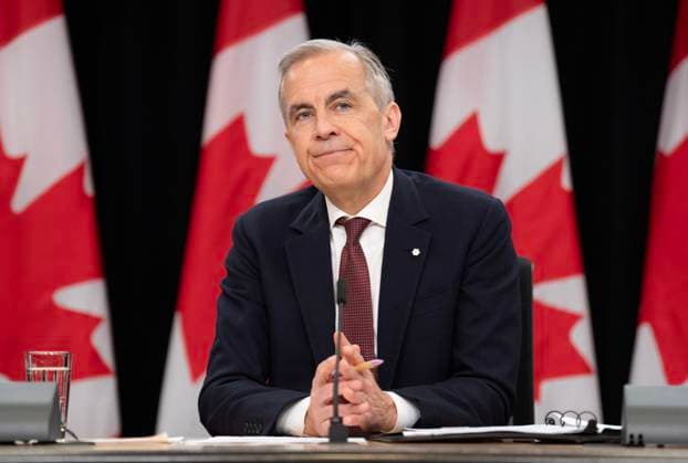 May 2, 2025, Ottawa, Ontario, Canada: Prime Minister MARK CARNEY is seen during a news conference, in Ottawa. Carney, who will make his first visit to Washington since his election, said President Trump’s call to annex Canada as the 51st state would not be on the table. Ottawa Canada  - ZUMAc35_ 20250502_zaf_c35_018 Copyright: xAdrianxWyldx