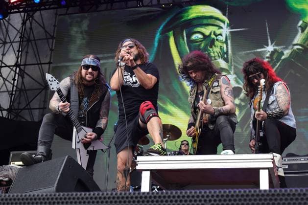 SÃO PAULO, SP - 03.05.2025: BANGERS OPEN AIR 2025 - The North American band Municipal Waste performs this Saturday (03) during the second day of the Bangers Open Air festival held in São Paulo at Memorial da América Latina, west of the capital, between May 2nd and 4th, 2025. x2731100x  YurixMurakami