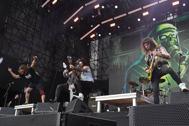 SÃO PAULO, SP - 03.05.2025: BANGERS OPEN AIR 2025 - The North American band Municipal Waste performs this Saturday (03) during the second day of the Bangers Open Air festival held in São Paulo at Memorial da América Latina, west of the capital, between May 2nd and 4th, 2025. x2731103x  YurixMurakami