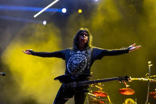 SÃO PAULO, SP - 04.05.2025: BANGERS OPEN AIR 2025 - American heavy metal band WASP performs this Sunday (04) during the third and final day of the Bangers Open Air festival. The band currently features Blackie Lawless (vocals, rhythm guitar, bass, keyboard), Doug Blair, (lead guitar, backing vocals), Mike Duda (bass, backing vocals) and Aquiles Priester, (Drums. The Festival was held in São Paulo at the Memorial da América Latina, west of the capital, between May 2nd and 4th, 2025. x2732431x  EmersonxSantos