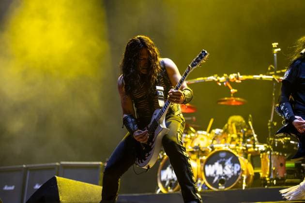 SÃO PAULO, SP - 04.05.2025: BANGERS OPEN AIR 2025 - American heavy metal band WASP performs this Sunday (04) during the third and final day of the Bangers Open Air festival. The band currently features Blackie Lawless (vocals, rhythm guitar, bass, keyboard), Doug Blair, (lead guitar, backing vocals), Mike Duda (bass, backing vocals) and Aquiles Priester, (Drums. The Festival was held in São Paulo at the Memorial da América Latina, west of the capital, between May 2nd and 4th, 2025. x2732432x  EmersonxSantos