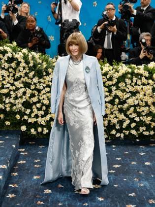 Anna Wintour arrives on the red carpet at the 2025 Met Gala celebrating the opening of Superfine: Tailoring Black Style at The Metropolitan Museum of Art on Monday, May 5, 2025 in New York City.  NYP20250505508 JOHNxANGELILLO