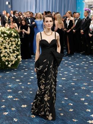 Bee Carrozzini arrives on the red carpet at the 2025 Met Gala celebrating the opening of Superfine: Tailoring Black Style at The Metropolitan Museum of Art on Monday, May 5, 2025 in New York City.  NYP20250505509 JOHNxANGELILLO