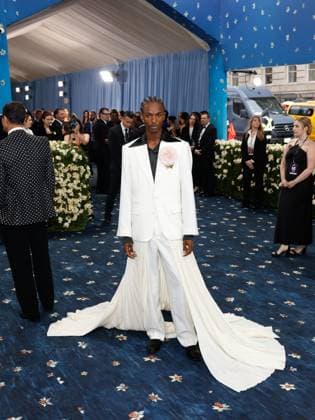 Christian Latchman arrives on the red carpet at the 2025 Met Gala celebrating the opening of Superfine: Tailoring Black Style at The Metropolitan Museum of Art on Monday, May 5, 2025 in New York City.  NYP20250505515 JOHNxANGELILLO