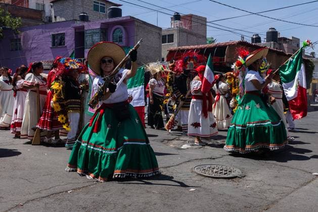 May 5, 2025, Mexico City, Mexico: To commemorate the 163rd anniversary of the Battle of Puebla, in which the Mexican army defeated the French in 1862, a civic reenactment was held in the PeoÂ±oÂ³n de los BaoÂ±os neighborhood. Mexico City Mexico - ZUMAl178 20250505_znp_l178_006 Copyright: xCristianxLeyvax