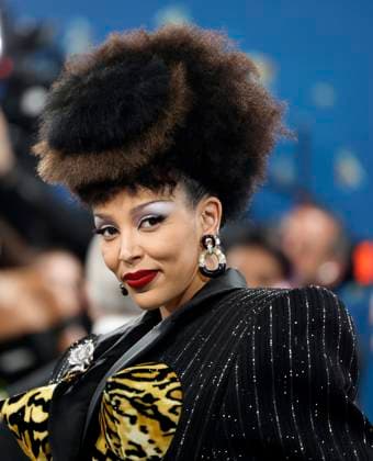 Doja Cat arrives on the red carpet at the 2025 Met Gala celebrating the opening of Superfine: Tailoring Black Style at The Metropolitan Museum of Art on Monday, May 5, 2025 in New York City.  NYP20250505116 JOHNxANGELILLO