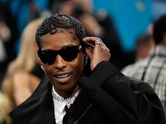 A$AP Rocky arrives on the red carpet at the 2025 Met Gala celebrating the opening of Superfine: Tailoring Black Style at The Metropolitan Museum of Art on Monday, May 5, 2025 in New York City.  NYP20250505117 JOHNxANGELILLO