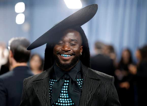 Shaboozey arrives on the red carpet at the 2025 Met Gala celebrating the opening of Superfine: Tailoring Black Style at The Metropolitan Museum of Art on Monday, May 5, 2025 in New York City.  NYP20250505126 JOHNxANGELILLO