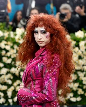 Chappell Roan arrives on the red carpet at the 2025 Met Gala celebrating the opening of Superfine: Tailoring Black Style at The Metropolitan Museum of Art on Monday, May 5, 2025 in New York City.  NYP20250505144 JOHNxANGELILLO