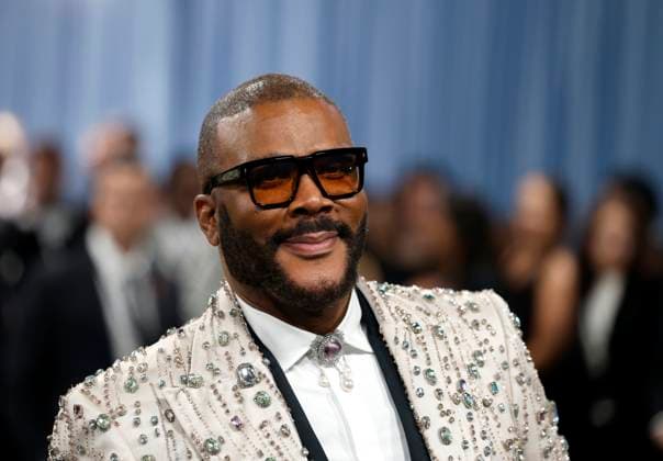 Tyler Perry arrives on the red carpet at the 2025 Met Gala celebrating the opening of Superfine: Tailoring Black Style at The Metropolitan Museum of Art on Monday, May 5, 2025 in New York City.  NYP20250505158 JOHNxANGELILLO