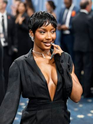 Ayra Starr arrives on the red carpet at the 2025 Met Gala celebrating the opening of Superfine: Tailoring Black Style at The Metropolitan Museum of Art on Monday, May 5, 2025 in New York City.  NYP20250505189 JOHNxANGELILLO