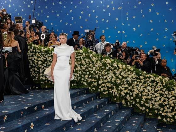 Sofia Richie arrives on the red carpet at the 2025 Met Gala celebrating the opening of Superfine: Tailoring Black Style at The Metropolitan Museum of Art on Monday, May 5, 2025 in New York City.  NYP20250505609 JOHNxANGELILLO
