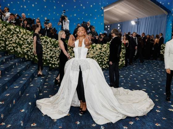 Keke Palmer arrives on the red carpet at the 2025 Met Gala celebrating the opening of Superfine: Tailoring Black Style at The Metropolitan Museum of Art on Monday, May 5, 2025 in New York City.  NYP20250505623 JOHNxANGELILLO