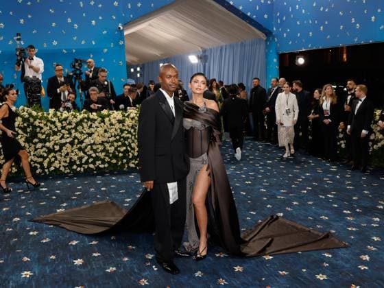 Maximilian Davis and Kylie Jenner arrive on the red carpet at the 2025 Met Gala celebrating the opening of Superfine: Tailoring Black Style at The Metropolitan Museum of Art on Monday, May 5, 2025 in New York City.  NYP20250505652 JOHNxANGELILLO