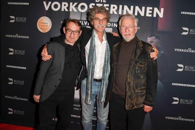 Boris Aljinovic, Silvio Soldini and Juergen Wink as guests on the red carpet at the cinema film premiere Die Vorkosterinnen at Kino Babylon on 05 05 2025 in Berlin Berlin Germany