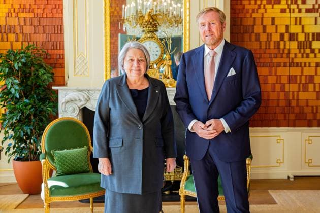 Entertainment Themen der Woche KW19 Entertainment Bilder des Tages 06-05-2025 HtB King Willem-Alexander during a meeting with the Governor General of Canada, Mary Simon, at Huis ten Bosch palace in The Hague. Â  Copyright: xPPEx