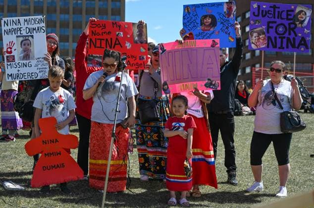 Edmonton Marks Red Dress Day To Honour Missing And Murdered Indigenous Women And Girls EDMONTON, CANADA MAY 5: Members of the local Indigenous community, activists, and supporters gather in memory of missing and murdered Indigenous women and girls (MMIWG) outside the Alberta Legislature, in Edmonton, Alberta, Canada, on May 5, 2025. Red Dress Day is an annual event initiated by the REDress Project to honour the lives of MMIWG across Canada, first observed on May 5, 2010. Edmonton Canada Copyright: xArturxWidakx originalFilename: widak-edmonton250505_npf0Q.jpg