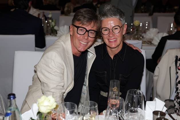 Europa Park Eagles Charity Golfcup 2025 Hansy Vogt with his wife Petra on the occasion of the Gala Evening at Hotel Colosseo Europa Park Eagles Charity Golfcup 2025 on 05 05 2025 Hotel Colosseo, Rust, Baden Württemberg, Germany