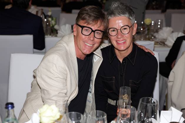 Europa Park Eagles Charity Golfcup 2025 Hansy Vogt with his wife Petra on the occasion of the Gala Evening at Hotel Colosseo Europa Park Eagles Charity Golfcup 2025 on 05 05 2025 Hotel Colosseo, Rust, Baden Württemberg, Germany