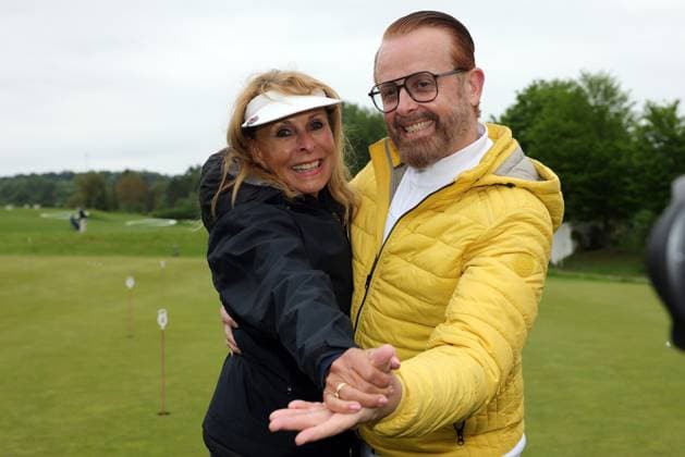 Europa Park Eagles Charity Golfcup 2025 Ireen Sheer and Ross Antony on the golf course Europa Park Eagles Charity Golfcup 2025 on 05 05 2025 on the 18 hole course of the Europa Park Golfclub Breisgau e V Baden Württemberg, Germany