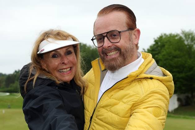 Europa Park Eagles Charity Golfcup 2025 Ireen Sheer and Ross Antony on the golf course Europa Park Eagles Charity Golfcup 2025 on 05 05 2025 on the 18 hole course of the Europa Park Golfclub Breisgau e V Baden Württemberg, Germany