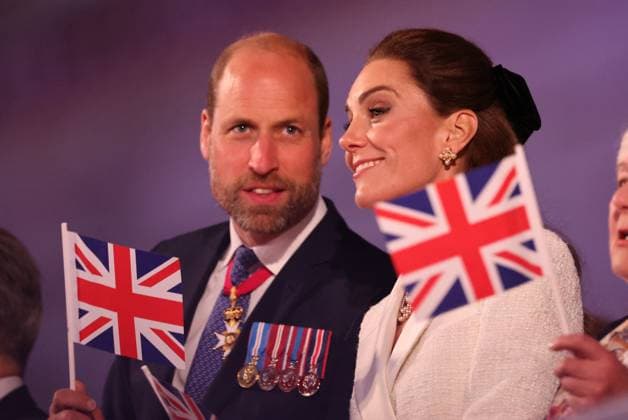 Entertainment Themen der Woche KW19 Entertainment Bilder des Tages . 08 05 2025. London, United Kingdom. King Charles III , Queen Camilla , Prince William and Kate Middleton at a concert on Horse Guards Parade in London, to conclude the UK s 80th anniversary of VE Day commemorations.  xStephenxLockx xi-Imagesx IIM-25929-0211