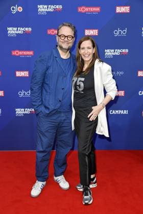 Ulrike Frank with wife Ulrike Frank at the Bunte New Faces Award at the Delphi Cinema in Berlin on 08 05 2025