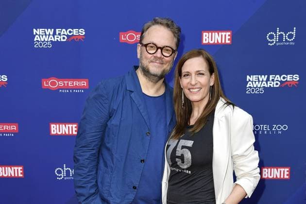Ulrike Frank with wife Ulrike Frank at the Bunte New Faces Award at the Delphi Cinema in Berlin on 08 05 2025