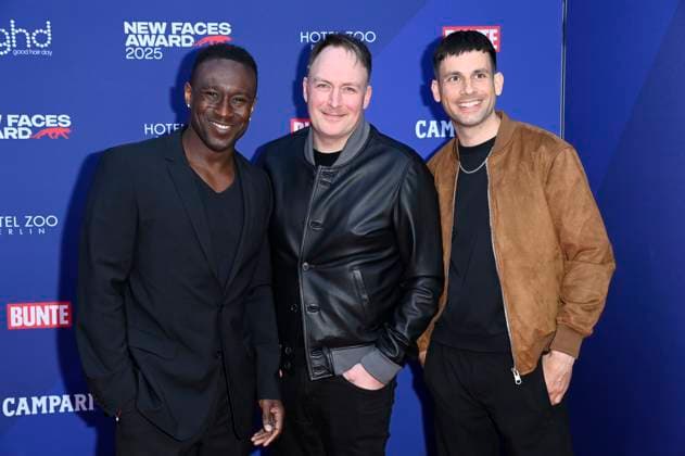 Jerry Kwarteng, Martin Stange and Arne Gottschling at the presentation of the Bunte New Faces Awards Film 2025 at the Delphi Filmpalast Berlin, 08 05 2025 Foto:xF.xKernx xFuturexImagex faces_5539