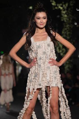 May 8, 2025: A model walks the runway during Austin Fashion Week at Thursdays runway show, Incubate presented by ACC Fashion Incubator at The Domain in Austin, Texas. CSM Austin United States of America - ZUMAc04_ 1061836753st Copyright: xMarioxCantux