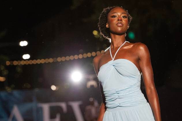 May 8, 2025: A model walks the runway during Austin Fashion Week at Thursdays runway show, Incubate presented by ACC Fashion Incubator at The Domain in Austin, Texas. CSM Austin United States of America - ZUMAc04_ 1061836789st Copyright: xMarioxCantux