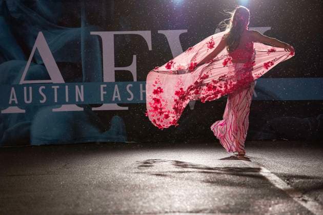 May 8, 2025: A model walks the runway during Austin Fashion Week at Thursdays runway show, Incubate presented by ACC Fashion Incubator at The Domain in Austin, Texas. CSM Austin United States of America - ZUMAc04_ 1061836800st Copyright: xMarioxCantux