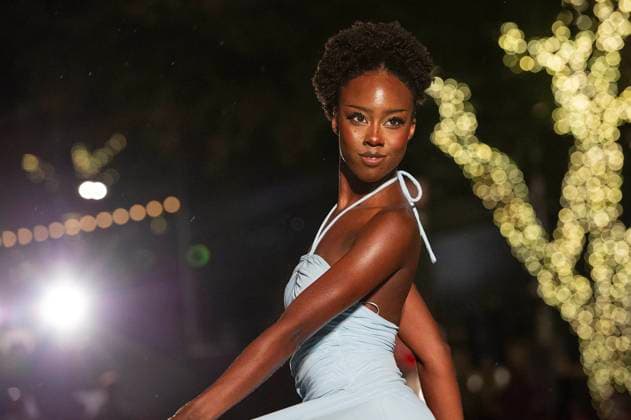May 8, 2025: A model walks the runway during Austin Fashion Week at Thursdays runway show, Incubate presented by ACC Fashion Incubator at The Domain in Austin, Texas. CSM Austin United States of America - ZUMAc04_ 1061836818st Copyright: xMarioxCantux
