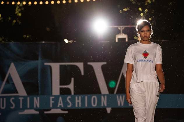 May 8, 2025: A model walks the runway during Austin Fashion Week at Thursdays runway show, Incubate presented by ACC Fashion Incubator at The Domain in Austin, Texas. CSM Austin United States of America - ZUMAc04_ 1061836823st Copyright: xMarioxCantux