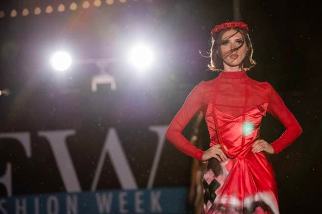May 8, 2025: A model walks the runway during Austin Fashion Week at Thursdays runway show, Incubate presented by ACC Fashion Incubator at The Domain in Austin, Texas. CSM Austin United States of America - ZUMAc04_ 1061836830st Copyright: xMarioxCantux