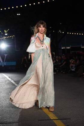 May 8, 2025: A model walks the runway during Austin Fashion Week at Thursdays runway show, Incubate presented by ACC Fashion Incubator at The Domain in Austin, Texas. CSM Austin United States of America - ZUMAc04_ 1061836905st Copyright: xMarioxCantux