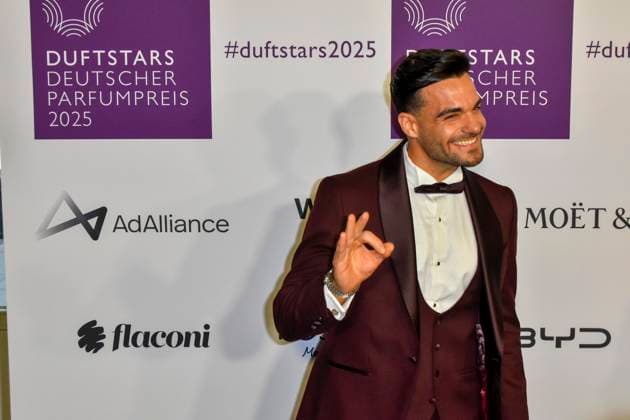 Stefano Zarrella as a guest on the blue carpet at the Fragrance Foundations Duftstars 2025 German Perfume Award ceremony at the Rheinterrassen on 08 05 2025 Duesseldorf NRW Germany