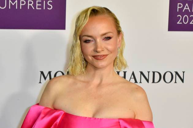 Janin Ullmann presenter as a guest on the blue carpet at the Fragrance Foundations Duftstars 2025 German Perfume Award ceremony at the Rheinterrassen on 08 05 2025 Duesseldorf NRW Germany