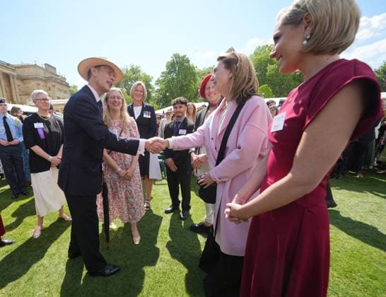Duke of Edinburgh s Gold Award celebrations The Duke of Edinburgh shakes hands with Victoria Derbyshire during the gold award celebrations for the Duke of Edinburgh s award at Buckingham Palace, London., Credit:Yui Mok Avalon UK, LONDON  Copyright: xYuixMokx xAvalonx 0997127073
