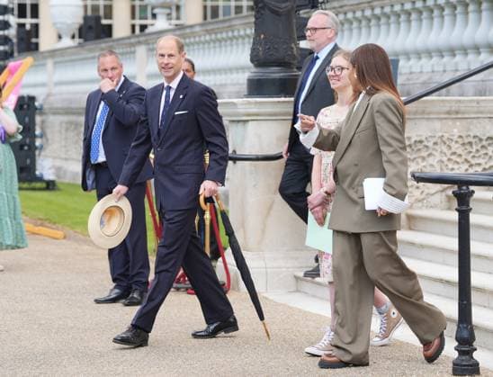 Duke of Edinburgh s Gold Award celebrations (left to right) The Duke of Edinburgh, accompanied by 20-year-old Gold Award achiever, Poppy Bough, and broadcaster and former professional footballer, Alex Scott, during the gold award celebrations for the Duke of Edinburgh s award at Buckingham Palace, London., Credit:Yui Mok Avalon UK, LONDON  Copyright: xYuixMokx xAvalonx 0997127151