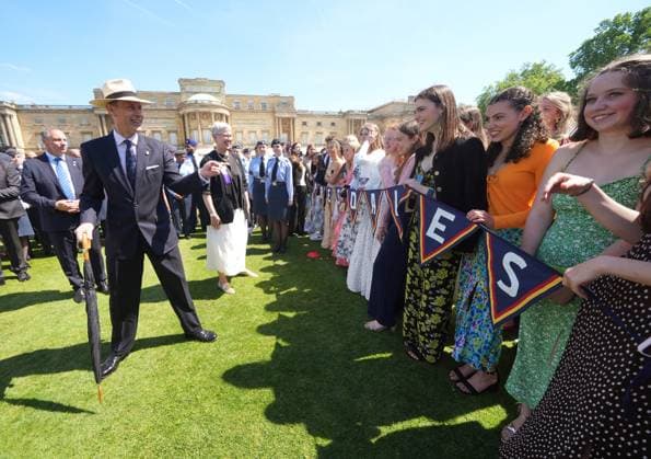 Duke of Edinburgh s Gold Award celebrations The Duke of Edinburgh meeting guests, including pupils from Presdales School who are Gold Award achievers, during the gold award celebrations for the Duke of Edinburgh s award at Buckingham Palace, London., Credit:Yui Mok Avalon UK, LONDON  Copyright: xYuixMokx xAvalonx 0997127256