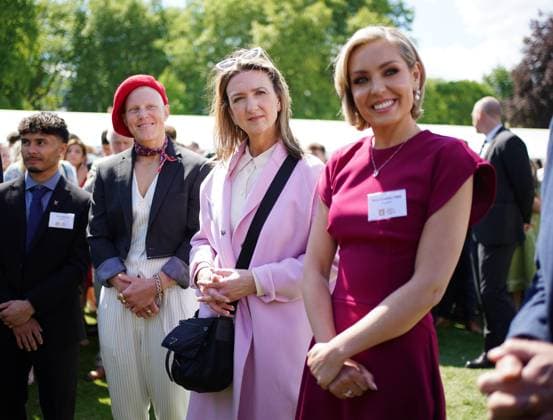 Duke of Edinburgh s Gold Award celebrations (second from left to right) British gymnast Jake Jarman, England Rugby World Cup-winner Heather Fisher, Victoria Derbyshire and Amy Dowden during the gold award celebrations for the Duke of Edinburgh s award at Buckingham Palace, London., Credit:Yui Mok Avalon UK, LONDON  Copyright: xYuixMokx xAvalonx 0997127312