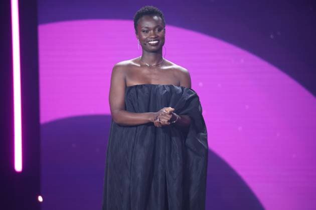 Lorna Ishema laudator BEST CUT at the GERMAN FILM AWARD 2025 ceremony in Berlin Copyright: xEventpressxFuhrx