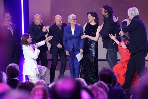 To Dorthe Braker HONORARY AWARD with Jan Josef Liefers, Heike Makatschn Jessica Schwarz, Detlef Buck and others at the GERMAN FILM AWARD 2025 ceremony in Berlin Copyright: xEventpressxFuhrx