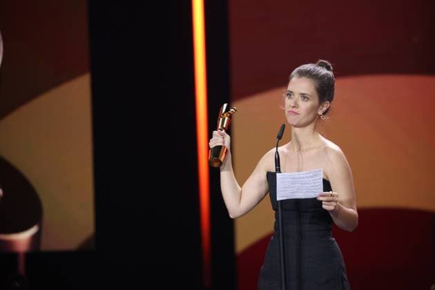 Liv Lisa Fries Â- IN LIEBE, EURE HILDE BESTE WEIBLICHE HAUPTROLLE at the GERMAN FILM AWARD 2025 ceremony in Berlin Copyright: xEventpressxFuhrx