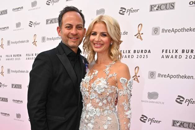 Susan Sideropoulos and her husband Jakob Shtizberg at the Felix Burda Award on 9 05 2025 in Berlin Felix Burda Award 2025 in Berlin