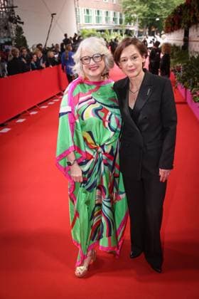 GERMAN FILM AWARD 2025 ceremony in Berlin Anne Leppien and Claudia Löwe on the red carpet at the Lola German Film Award 2025 ceremony at the Theater am Potsdamer Platz in Berlin Date 10 05 2025 Copyright: xEventpressx