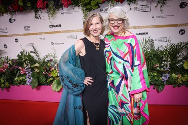 GERMAN FILM AWARD 2025 ceremony in Berlin Petra Zieser and Claudia Löwe on the red carpet at the Lola German Film Award 2025 ceremony at the Theater am Potsdamer Platz in Berlin Date 10 05 2025 Copyright: xEventpressx